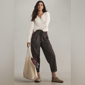 NWT Anthropologie Daily Practice Remix Pull-On Pants in Charcoal Grey, Size M